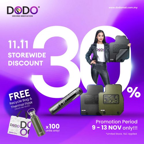 Don’t miss Dodo Mat’s 11.11 Flash Sale – get a Dodo Elite 1.0 from just RM11, plus 30% off site-wide!