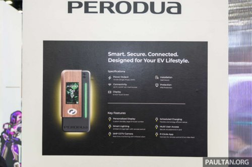 Perodua QV-E EV wallbox home AC charger revealed – 7 kW with touchscreen, CCTV; linked to P-Circle app