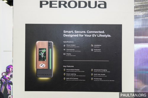 Perodua QV-E EV wallbox home AC charger revealed – 7 kW with touchscreen, CCTV; linked to P-Circle app
