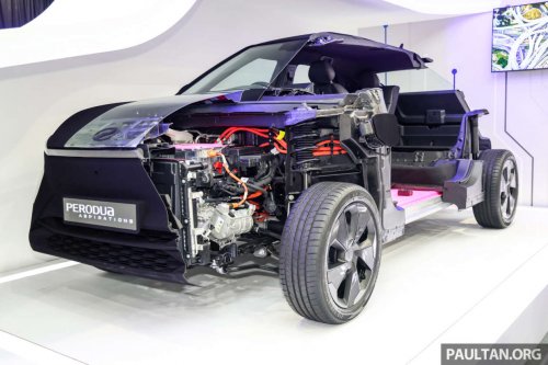 Perodua QV-E EV up close – 52.5 kWh LFP CATL battery, rear torsion beam, range around 385 km?