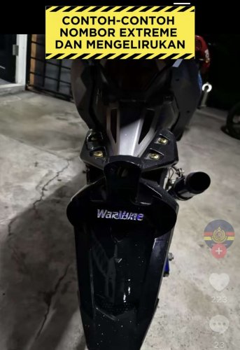 ‘Germ’-sized number plates becoming a trend among young motorcyclists, can be fined up to RM10k – JPJ