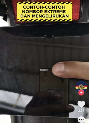 ‘Germ’-sized number plates becoming a trend among young motorcyclists, can be fined up to RM10k – JPJ