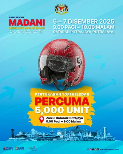 Free helmets, MyLesen B2 reg, JPJ saman discount booth at Rancakkan Madani event – Dec 5-7, Putrajaya