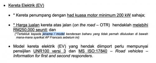 RM250k minimum price for CBU EVs expanded to new models from existing brands – MAA to clarify with MITI
