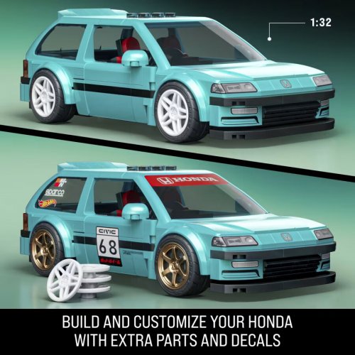 Mattel expands Brick Shop range with custom Honda Civic EF and S2000 – comes with matching Hot Wheels