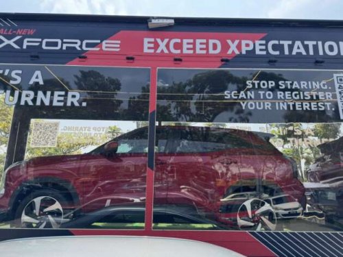 Mitsubishi Xforce spotted again in Malaysia on the back of a roving truck – nationwide tour until March 15