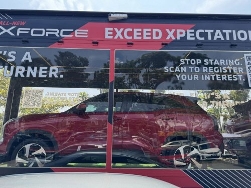 Mitsubishi Xforce spotted again in Malaysia on the back of a roving truck – nationwide tour until March 15