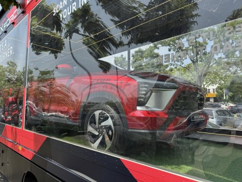 Mitsubishi Xforce spotted again in Malaysia on the back of a roving truck – nationwide tour until March 15
