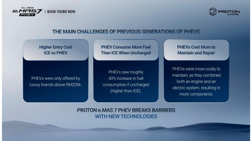Proton eMas 7 PHEV open for booking – 3 variants, 2 battery choices, up to 996 km WLTP, RM110k-130k est