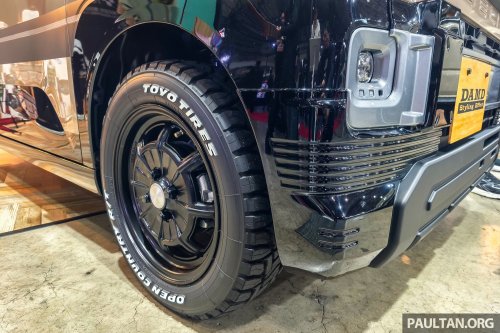 Mitsubishi Delica Mini x Dali with DAMD at Tokyo Auto Salon – classic Pajero face, retro-patterned upholstery