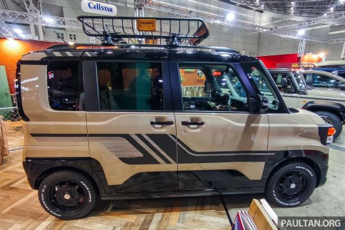 Mitsubishi Delica Mini x Dali with DAMD at Tokyo Auto Salon – classic Pajero face, retro-patterned upholstery