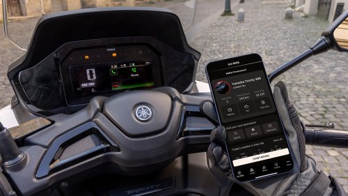 2026 Yamaha Tricity 300 scooter for Europe – three wheels, standing assist, foot brake and airbag